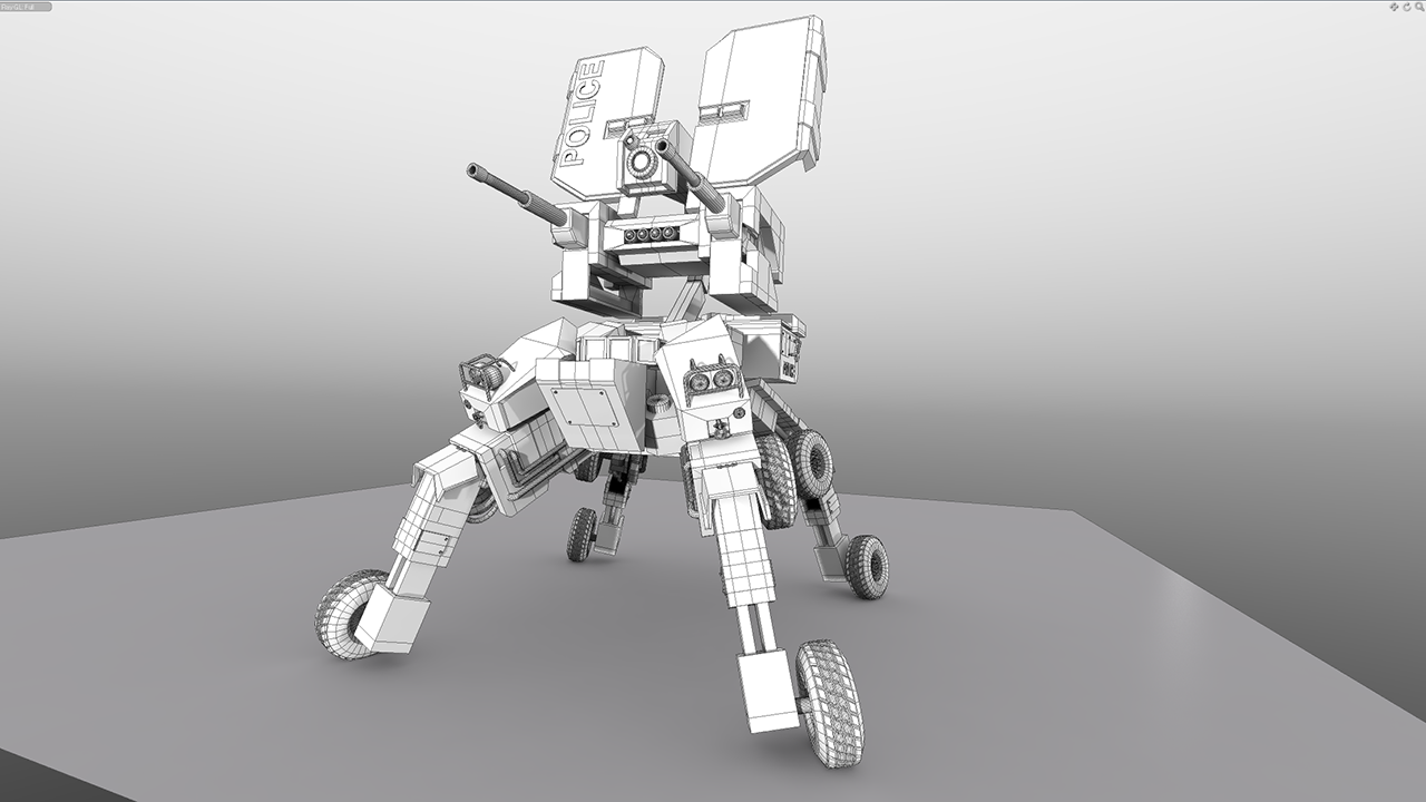 SWAT Bot Wireframe Robot