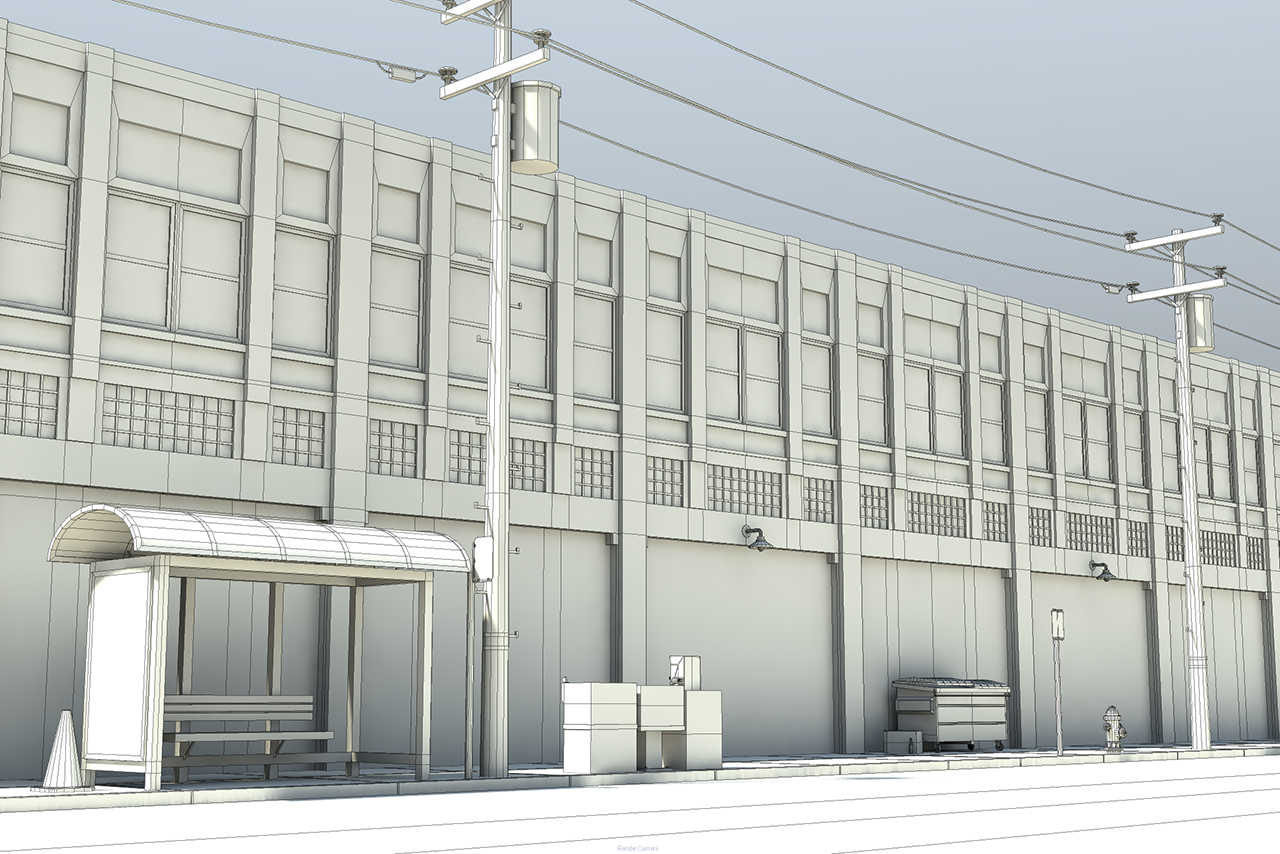 City Street - Wireframe
