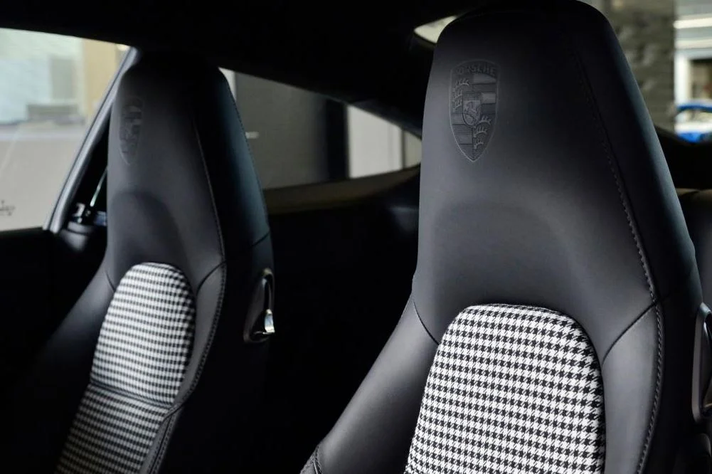 Leather seats featuring a special design and pattern found on the original 911