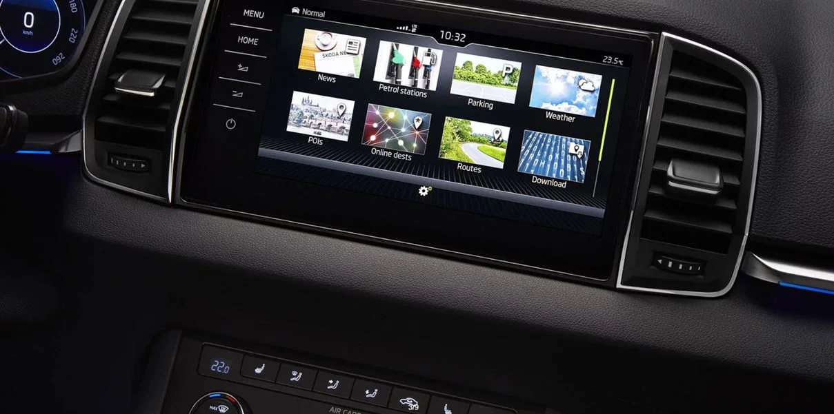 Internal shot of the all new 2018 Skoda Karoq Entertainment unit&nbsp;