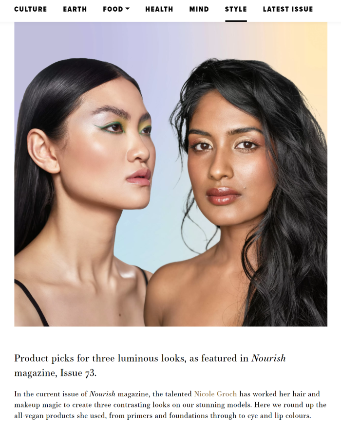Cruelty Free Hair and Makeup Artist Melbourne Cruelty Free Beauty Campaigns  by Nicole Groch Page 1.— Nicole Groch Cruelty Free, Vegan Hair & Makeup  Nicole Groch Cruelty Free Hair & Makeup Artist