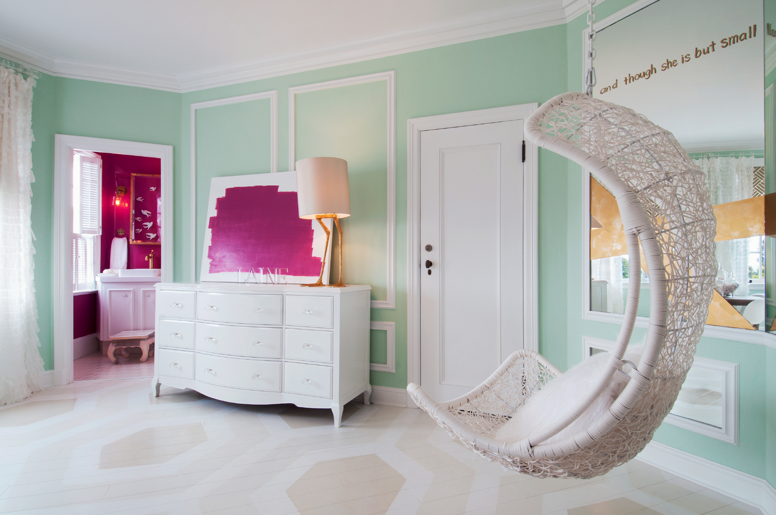 Hanging Chair in Girl's Bedroom