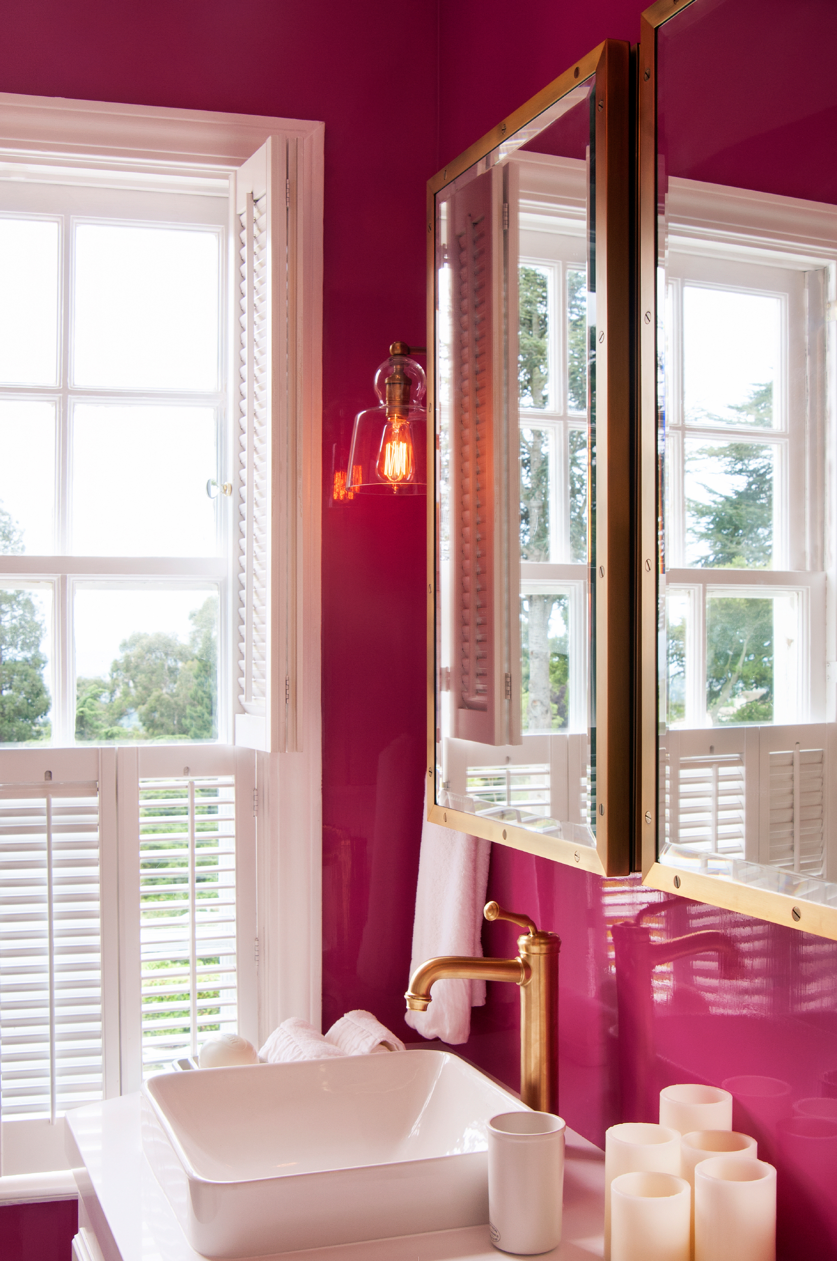 Pink Lacquer Bathroom