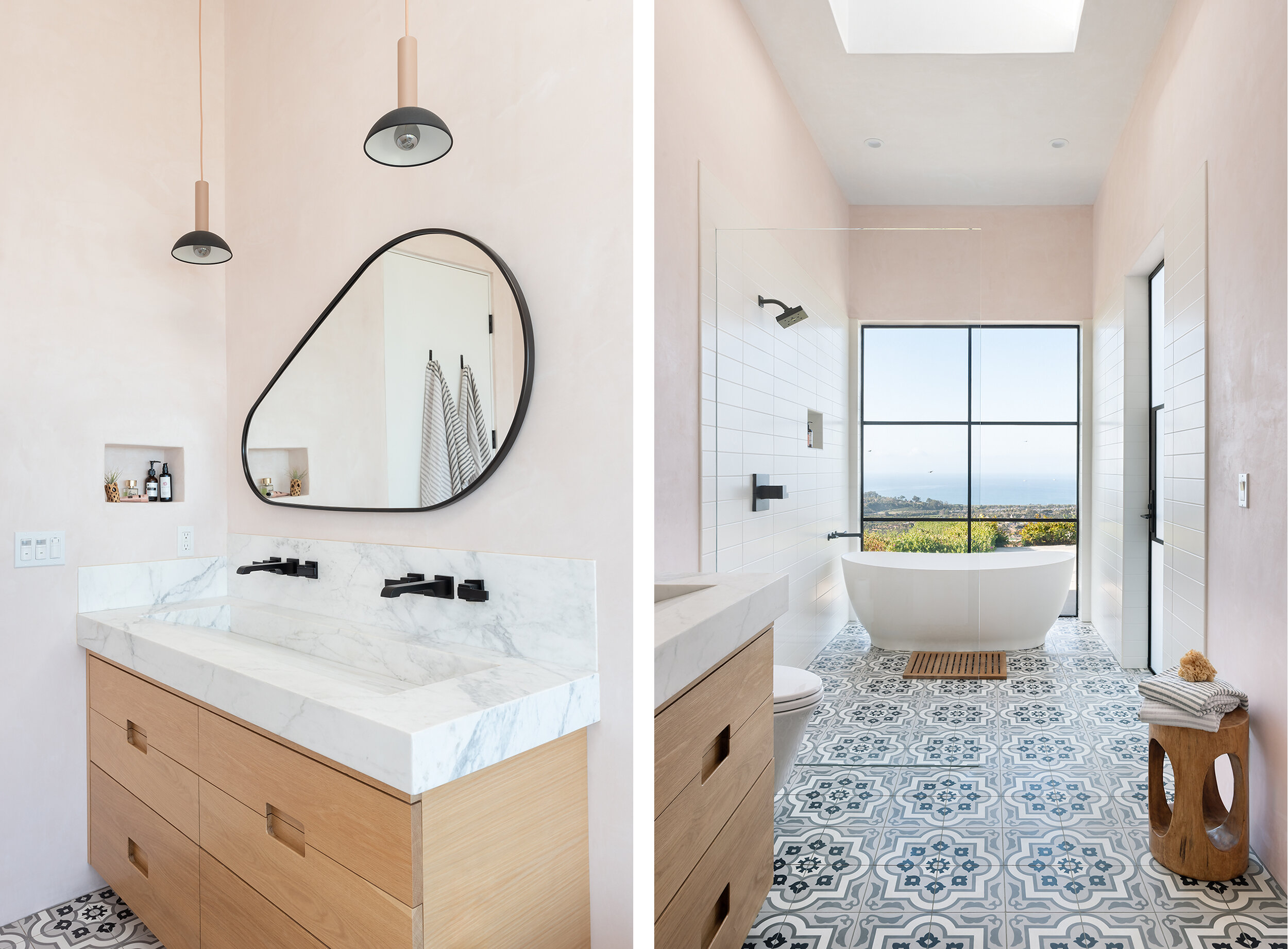  Carpinteria, California modern bathroom. Interior design by Mint Home Decor. Photography by Crystal Waye Photo Design. 