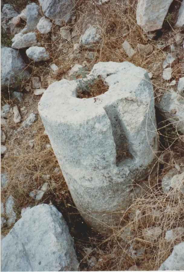 Re-used column with vertical slot, common in the region. Credit: Eleanor Scott