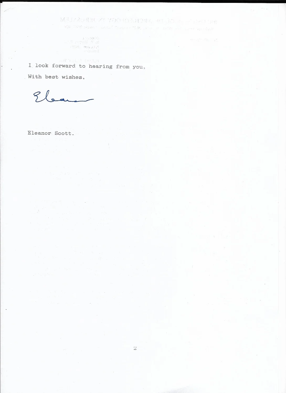 Letter to Martin Jones - page 2 of 2