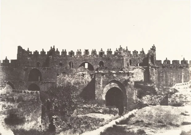 Auguste Salzmann 1854, Damascus Gate (Interior)