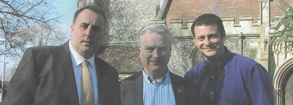 David Fuller, GVJ and my replacement Dave Ashmore saying a little prayer together at St Mary's Church