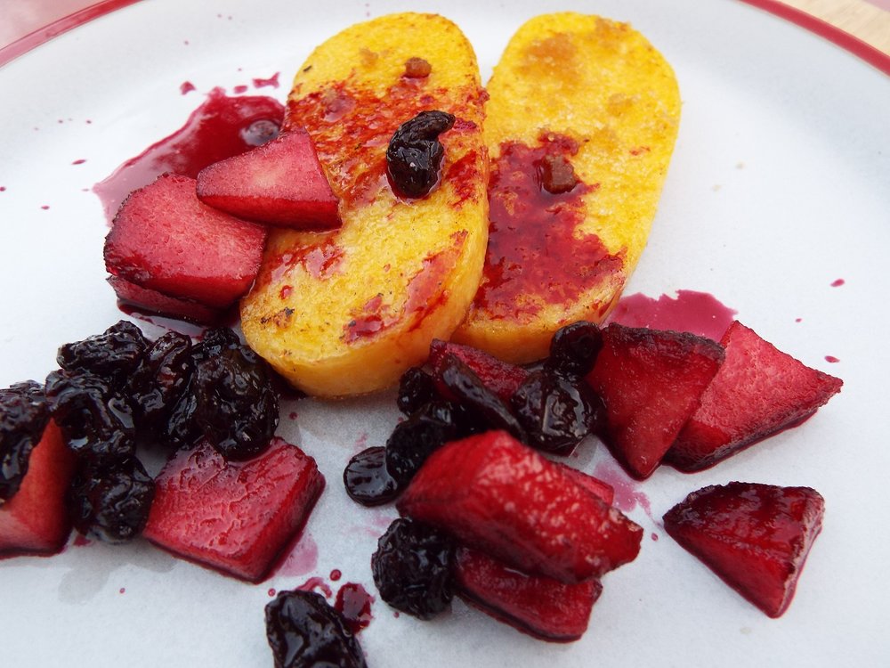 Polenta and fruit