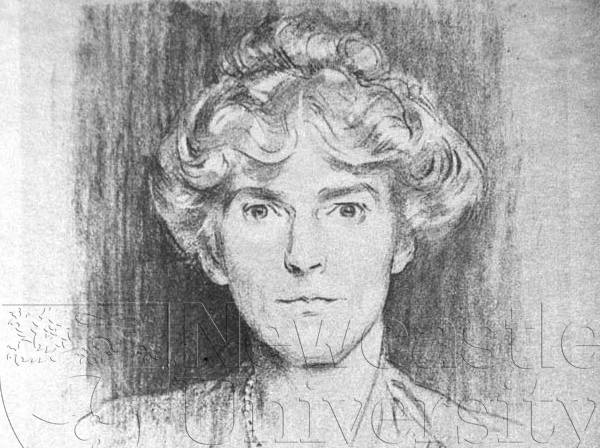 Charcoal sketch of Gertrude Bell (Credit: Gertrude Bell Archive Personalia B2)