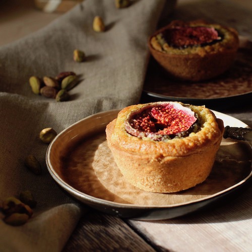 Fig Tartlets in the morning sun.