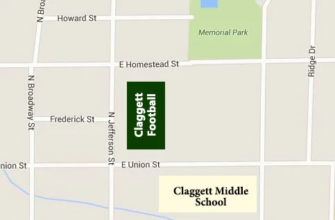 Home Claggett Field, Memorial Stadium, 460 North Jefferson St., Medina, OH 44256