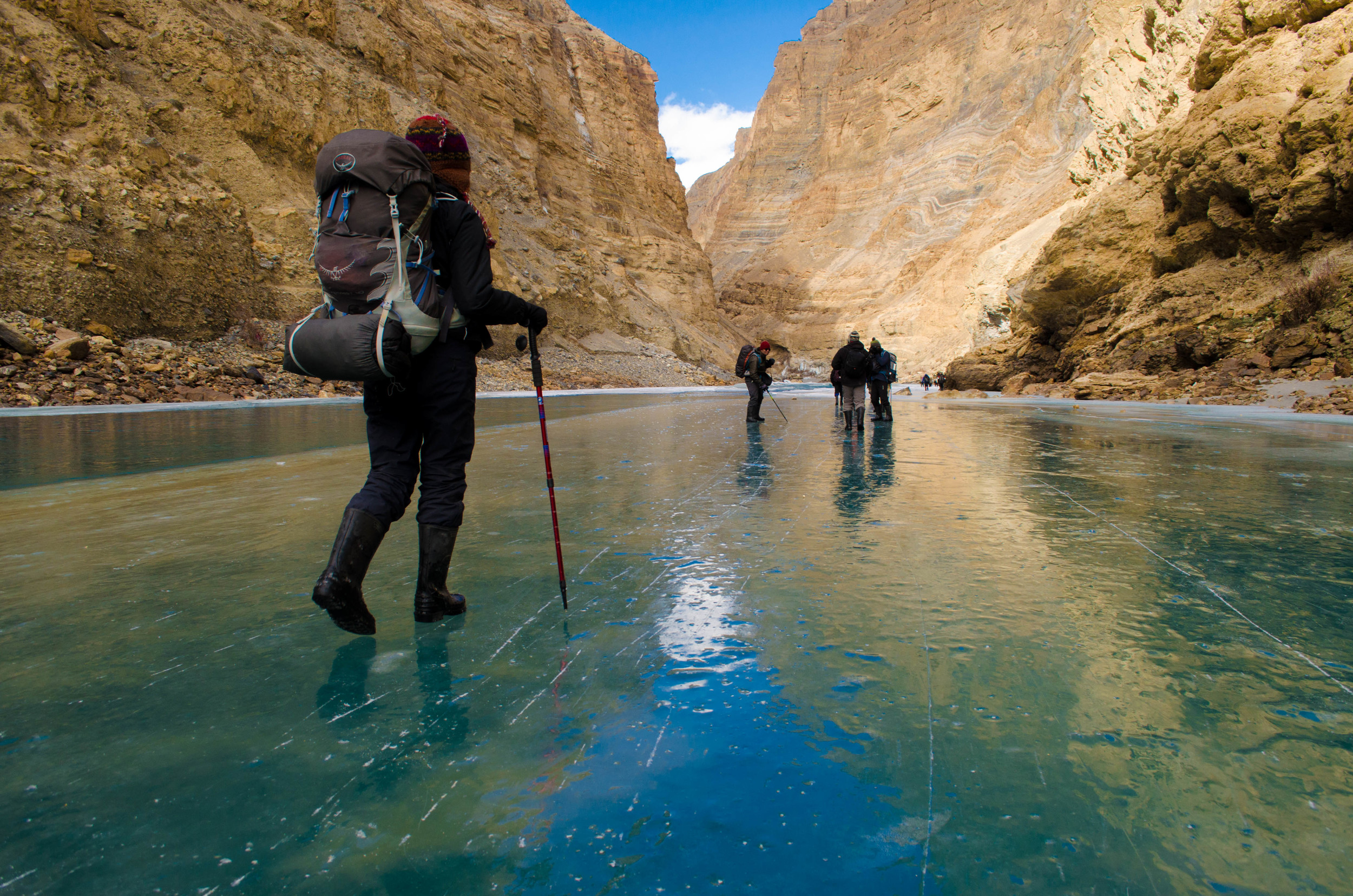 The reflections during the chadar trek in ladakh was absolutely heavenly. PC: Raunak