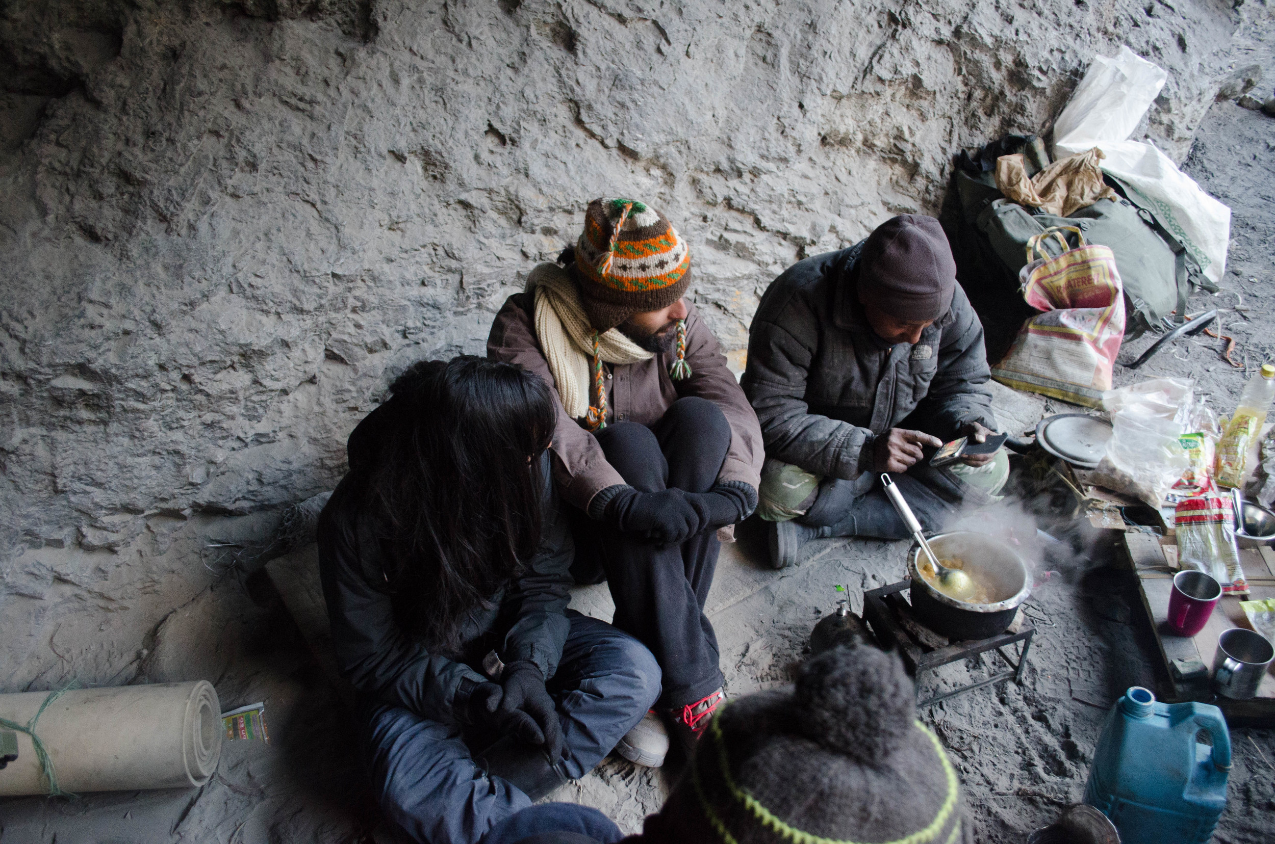 The local at the Tibb Cave shared his moment with us where he was featured in a documentary. PC: Raunak