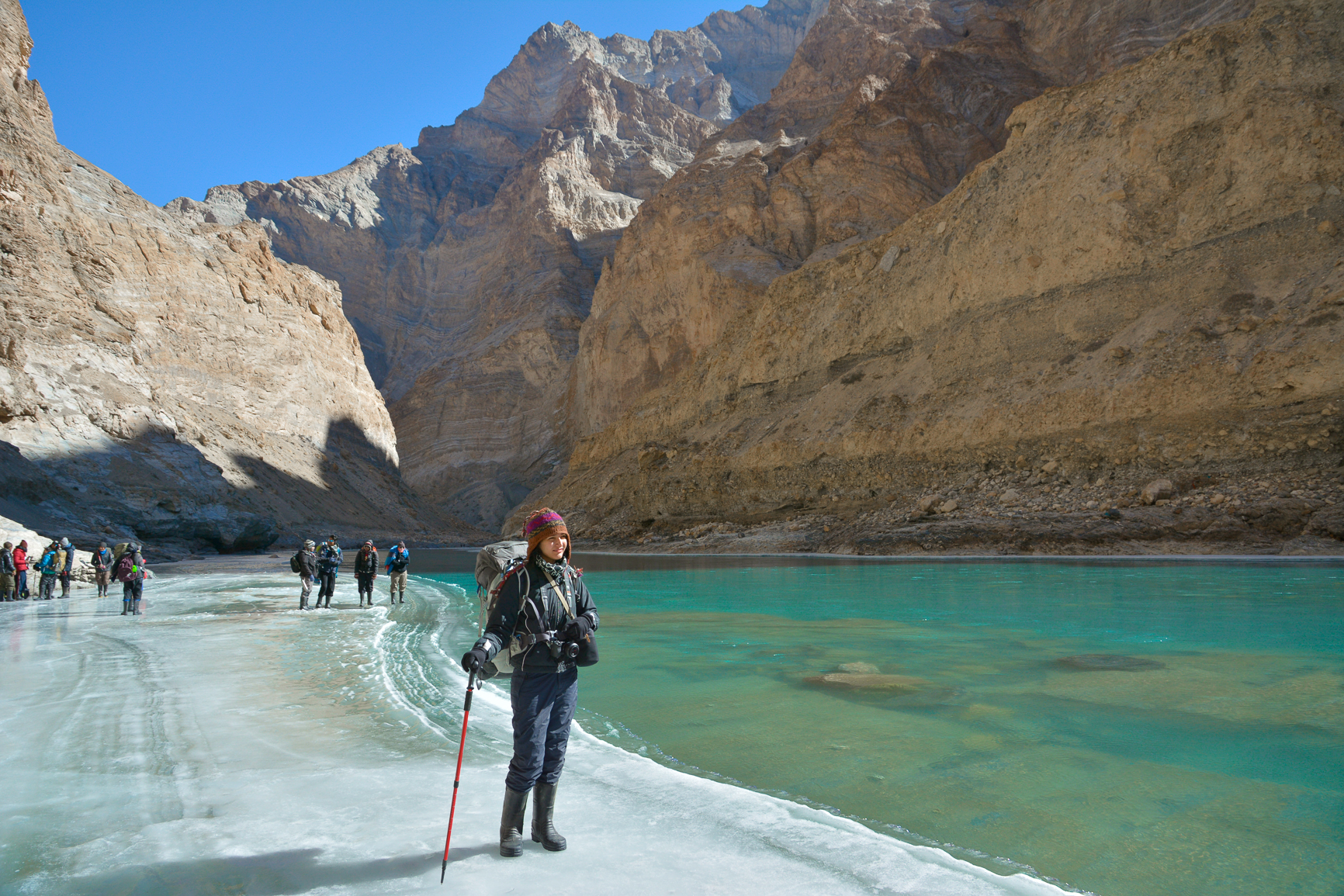 Stupendously beautiful waters at the chadar trek in ladakh, and my moment of reflection. PC: Amitayu