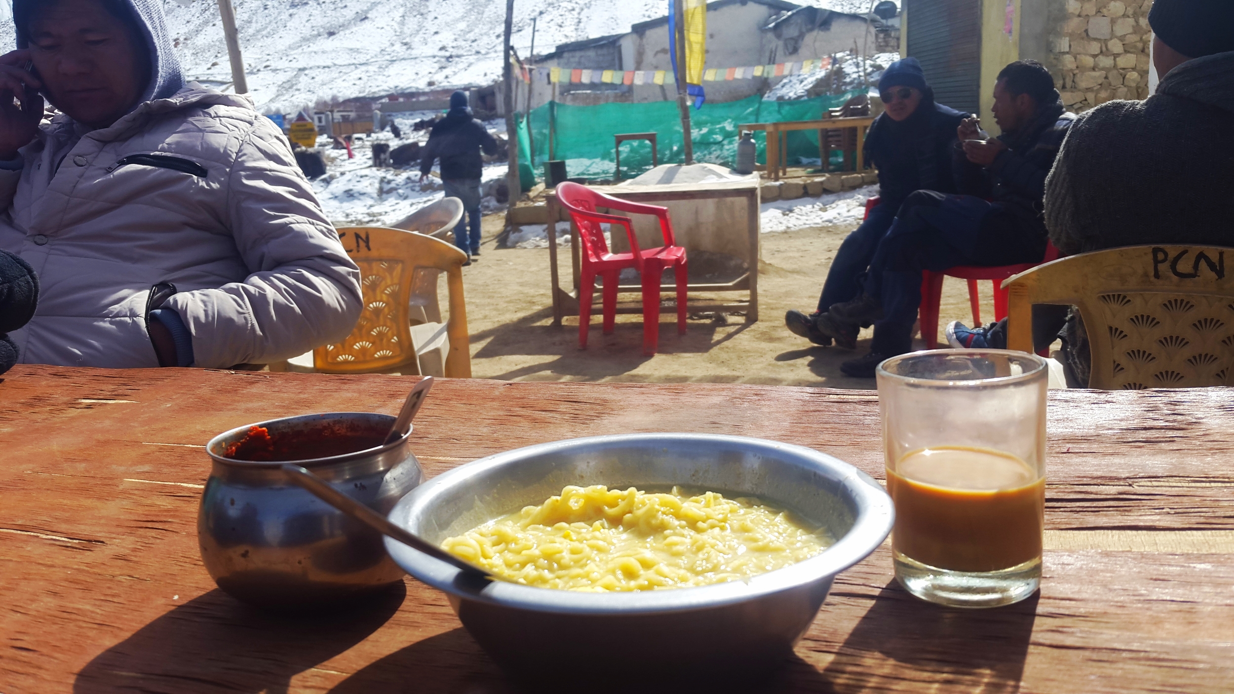 A nondescript khardung la village that served the best maggie and chai!