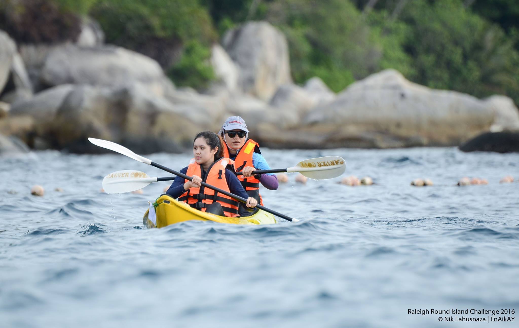 Risny ploughs through the deep waters in Perhentian Island, Malaysia. PC: Nik Rahusnaza