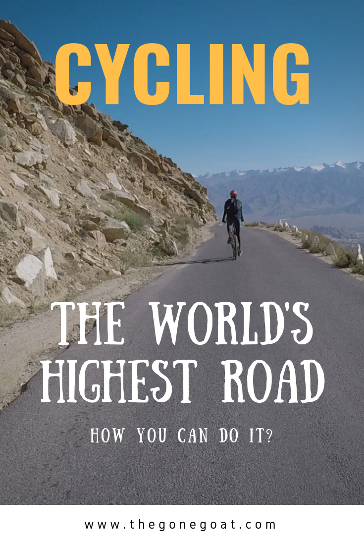 Cycling in stretches as barren as the highest road in the world, Khardung La was the only reminder that this was not that remote and perhaps the 21st century when we had bullets revving during their Leh Ladakh bike trip. #India #Cycling #TravelDestinations #Adventure #KhardungLa