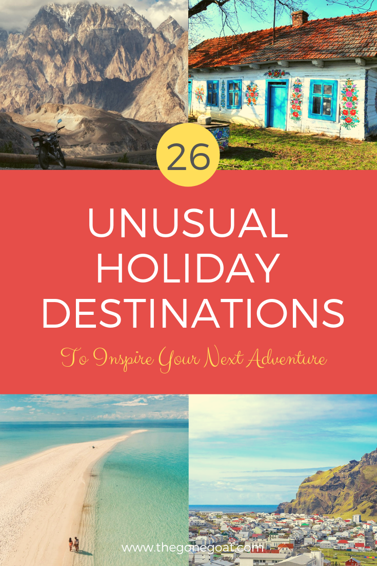 The world may be conquered but these unusual holiday destinations and remote places where there are no crowds in sight may inspire your next adventure and feed your soul. #TravelDestinations #UniqueDestinations #Bucketlists #Europe #Asia #America #Holiday #Travel