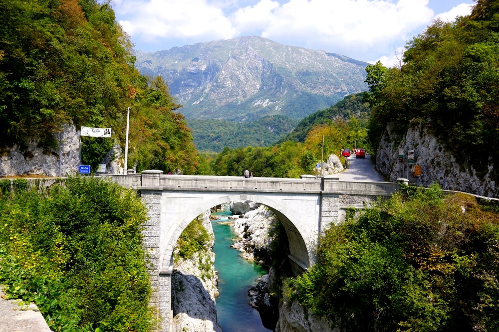 The Napolean Bridge in Kobarid, Slovenia