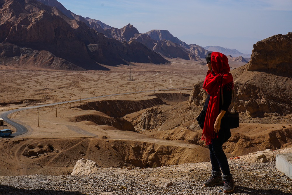 Looking out on iran’s labyrinth of highways.