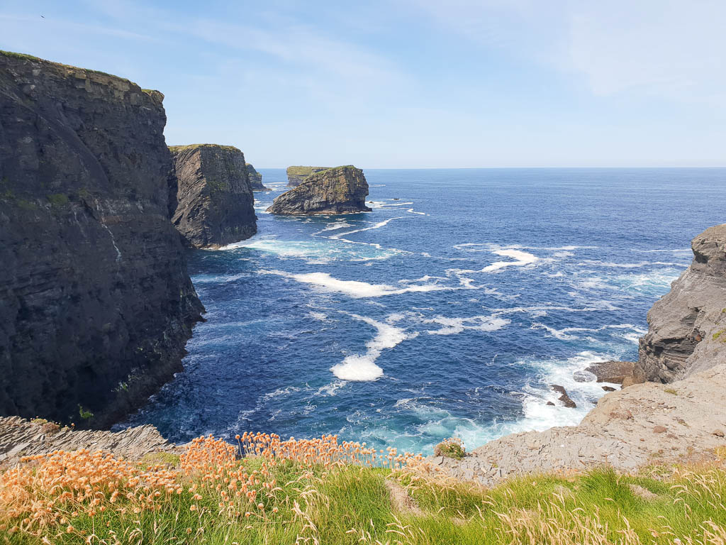 One of Kilkee’s most beautiful features are the miles of cliffs traveling along the Irish coast.