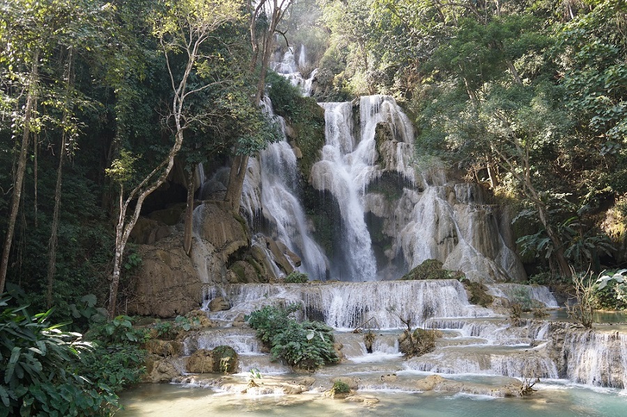 Can’t get more majestic than this: the Kuang Si Waterfalls in Laos