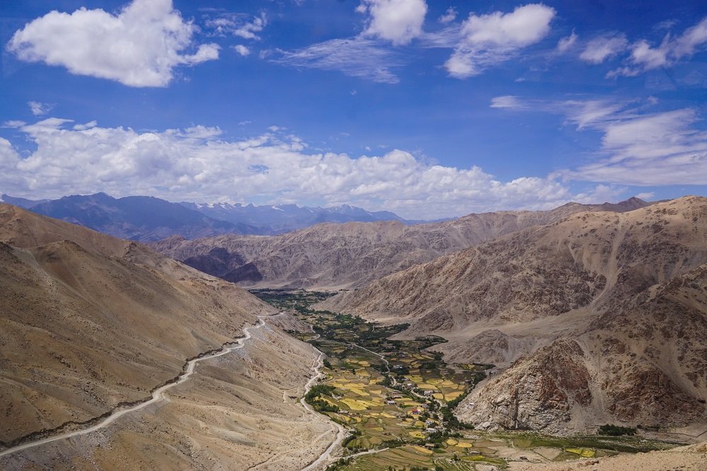 We zigzagged through a little oasis like this on our road trip from Leh Ladakh. Farming season is only restricted to 4 months and access to nutritious foods is a luxury.