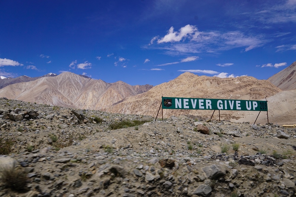 Just the little reminder we need: to never give up no matter the situation.