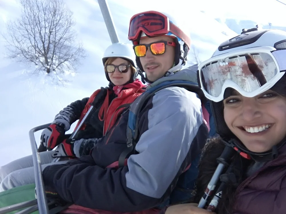 Making it count with a quick picture before we start our downhill ski trial