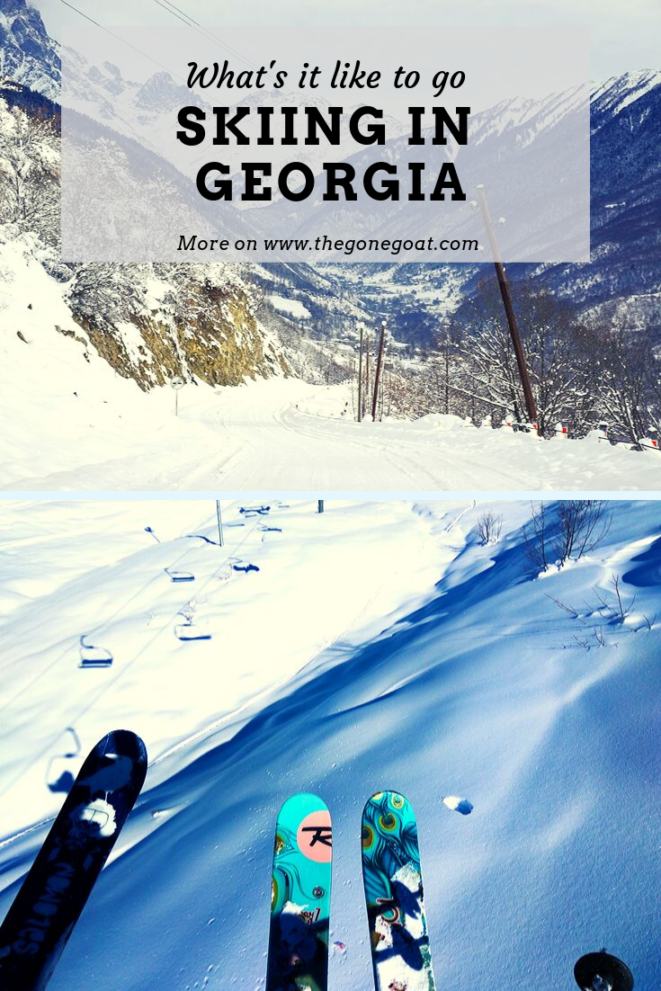 Miles and miles of powder and the highest ridges in Europe; skiing in Georgia, whether it is Gudauri or Mestia is a heaven for skiers and adventure enthusiasts who do not simply want to pay the high prices of skiing in the Alps. Here’s what’s it like to go skiing in Georgia. #skiing #georgia #caucasus #traveldestinations #europe #budgettravel #solotravel #travelideas