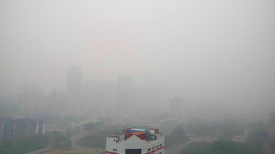 The terrible haze situation in 2015 taken from my balcony.
