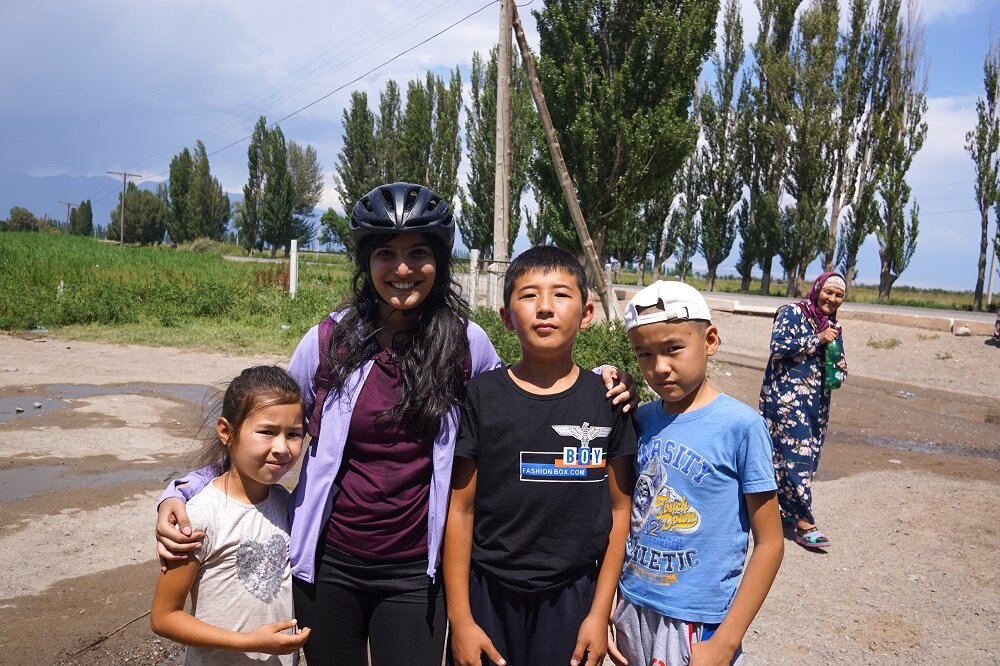 Families took turns to take pictures with us at our drinking stop.