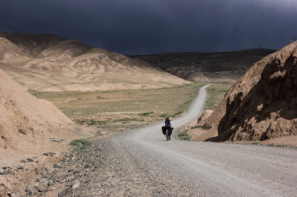 Gravelly road and intense focus to reach the top. PC: Joanna