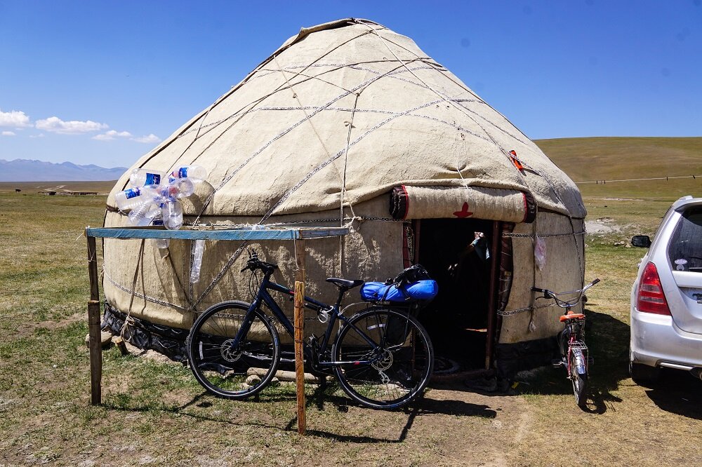 Welcomed in by a family in Song Kul! I don’t know why there’s so many plastic bottles - probably to store the Kymis (mare’s milk)!