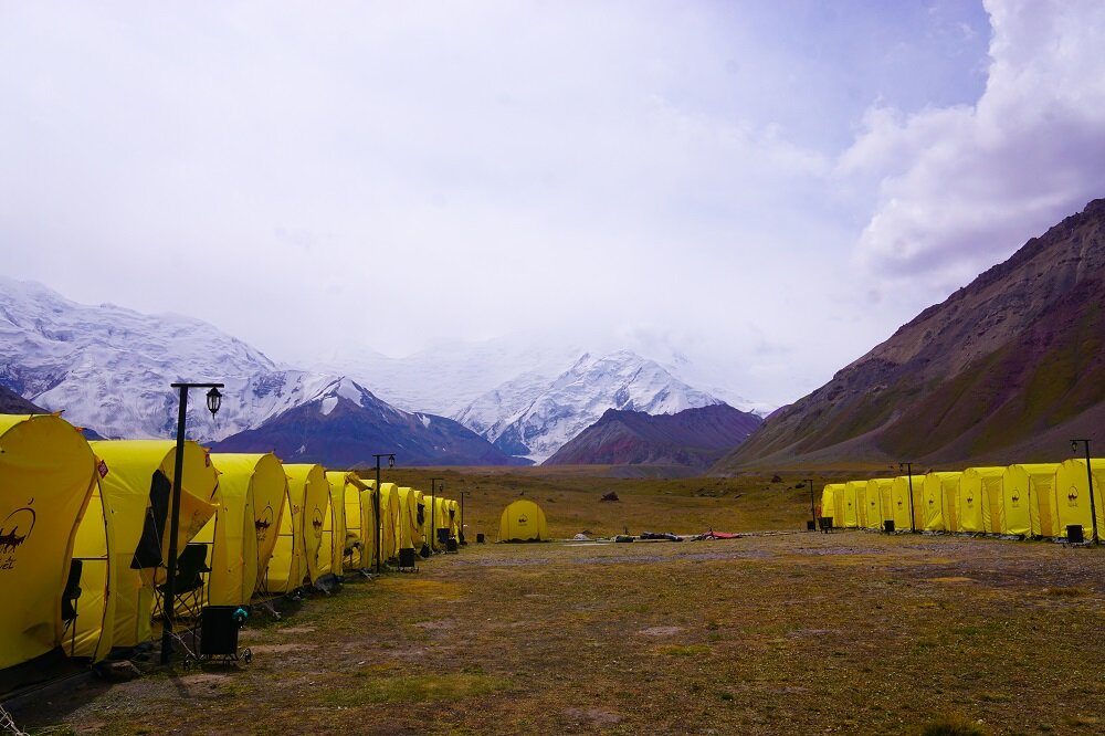 How great it is to have 21st century comforts as you look ahead at the Lenin Peak? The most comfortable tents we were invited to.