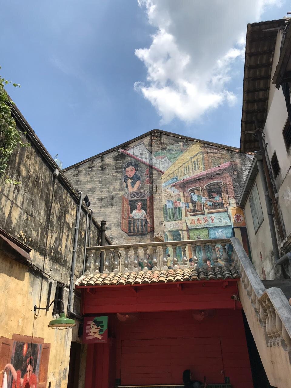 Restored chinatown lane at Kwan Chai Hong, Petaling street in China town.
