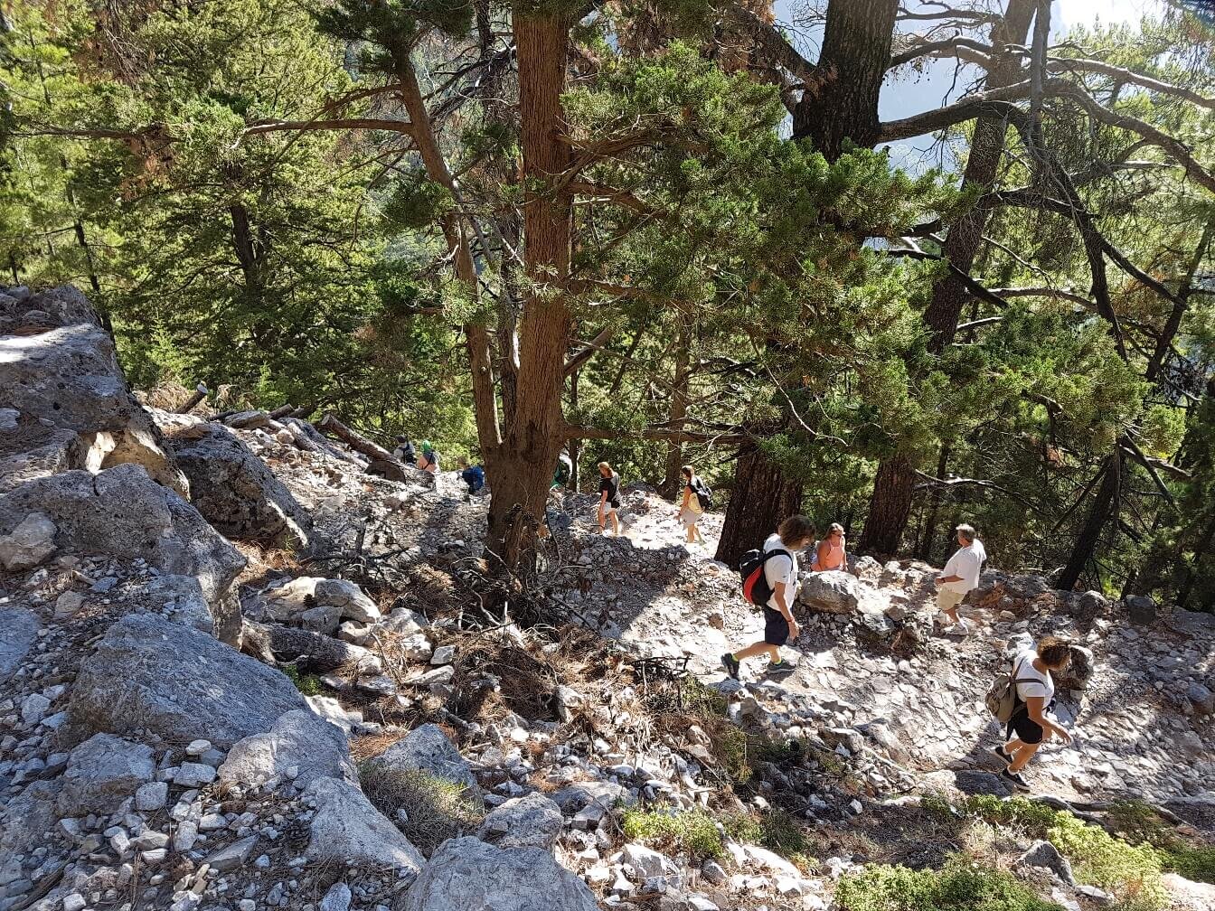 The first couple of kilometers are extremely steep as you climb down the stairs.