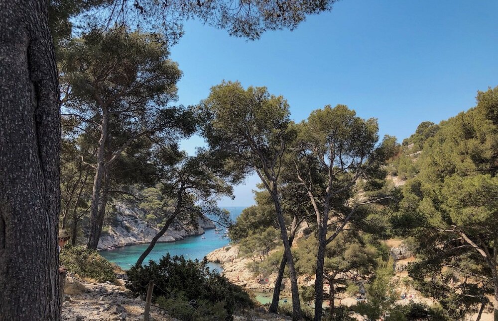 The trailhead for the Cassis Calanques hikes is located in the first inlet called Port-Miou.