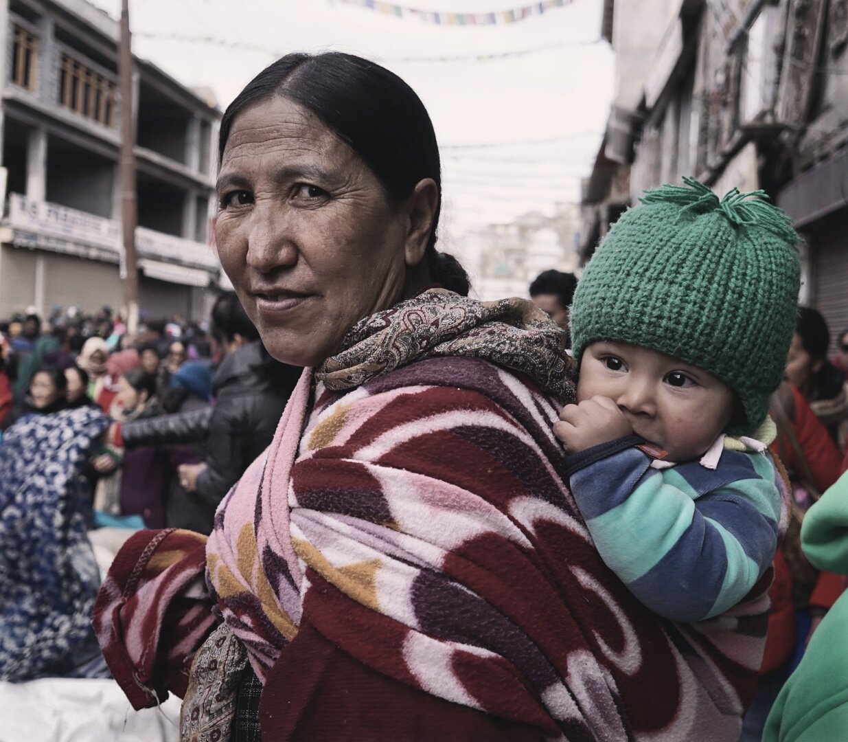 taken using my sigma lens, one of the best prime travel lens with the sony camera. It was shot at a busy market in leh, Ladakh, India.