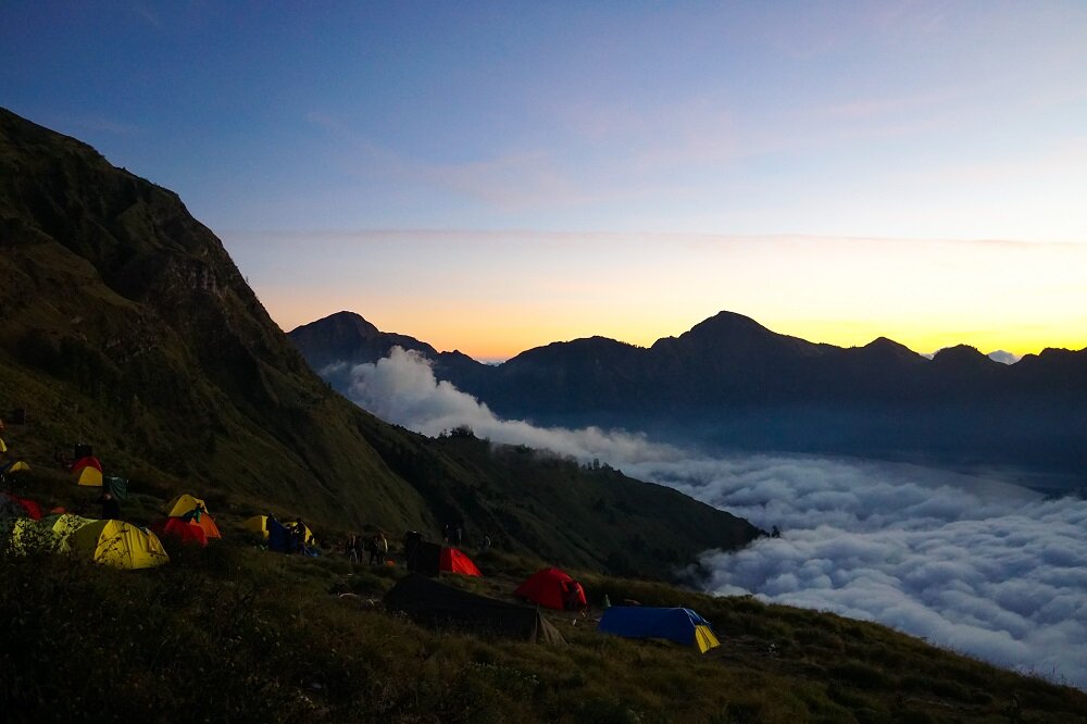the final summit day to mount rinjani.