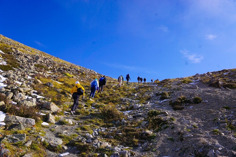 a steep ascent up to big almaty peak but not as bad as the next one.