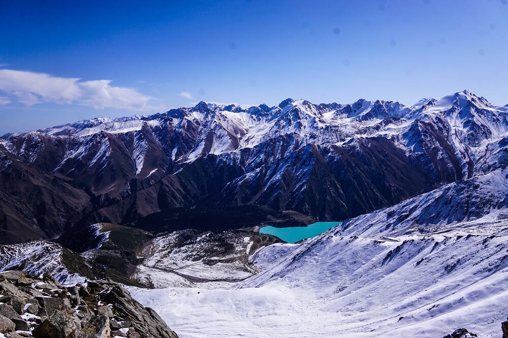 finally a view of big almaty lake from the peak.