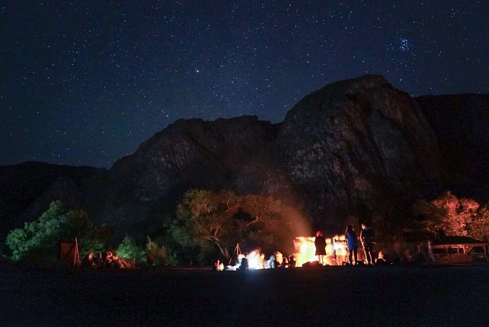 bon-fires and camping at charyn canyon kazakhstan