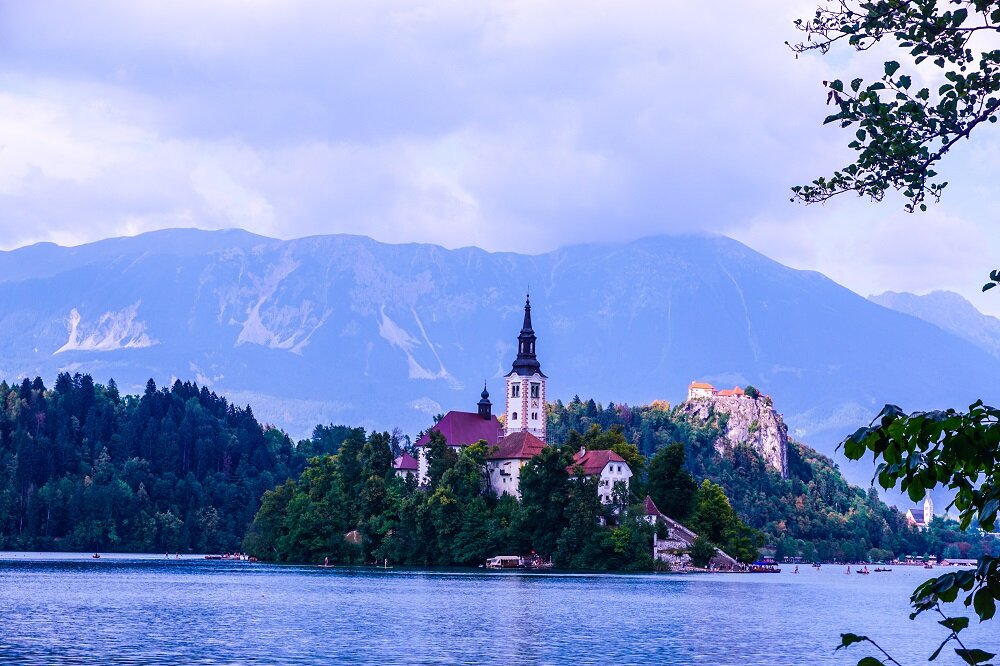 The beauty of Lake bled seen from afar.