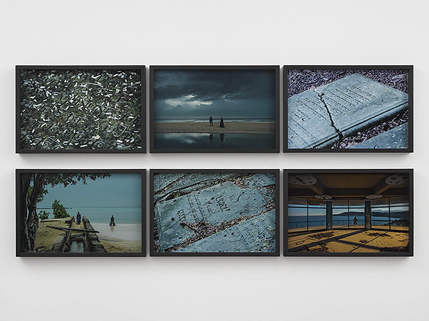 John Akomfrah, The Utopian Palimpsest (2016). 6 x C-type prints mounted on dibond 43.2 x 63.5 cm each frame. © Smoking Dogs Films; Courtesy Lisson Gallery. Photography Jack Hems