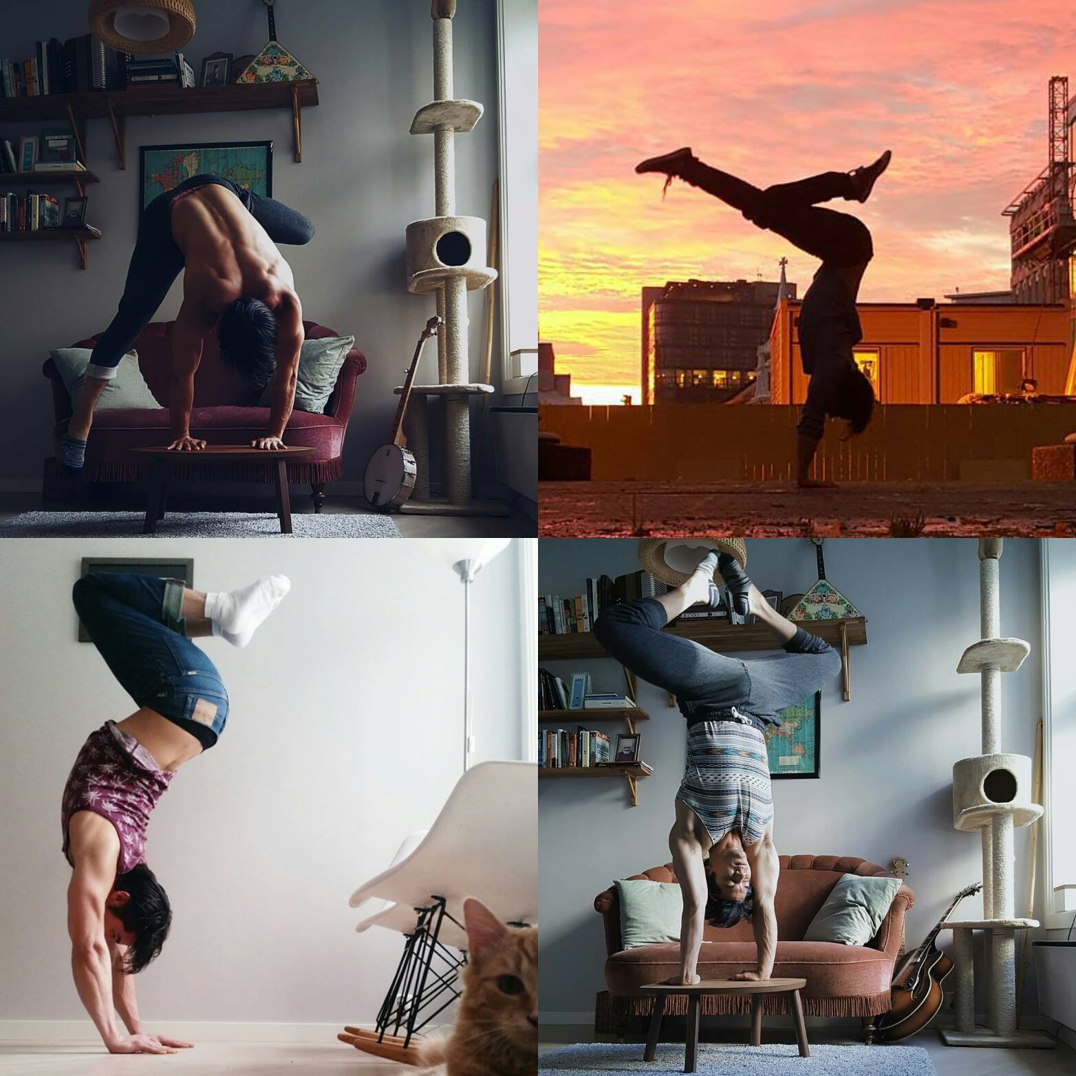 Achieving and balancing in these positions are not dependent "proper alignment". They're the result a learning a skill: Getting ones COM over ones BOS and being able to keep it there (see below for explanation).