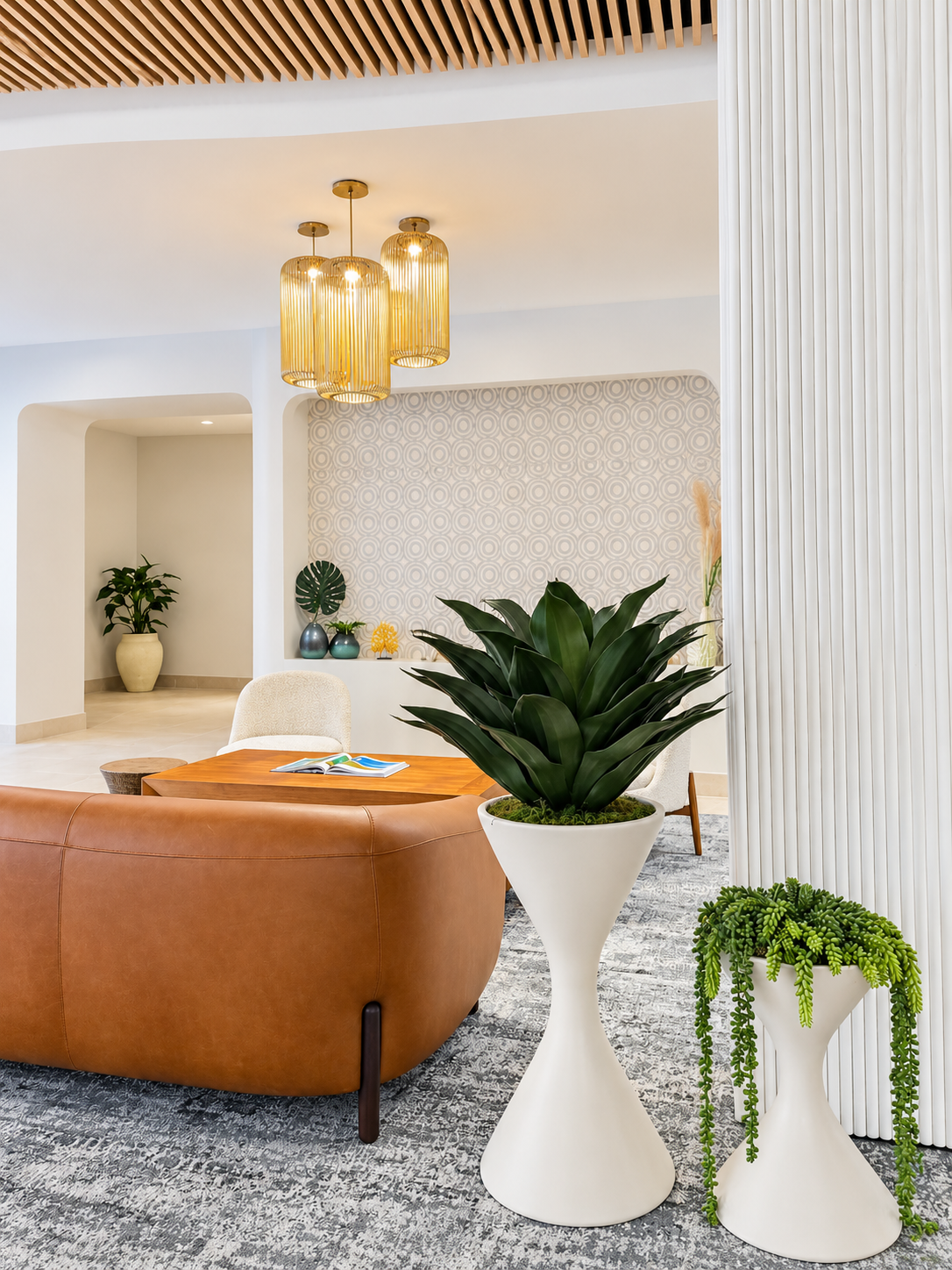Modern Lounge with Sculptural Planters.png