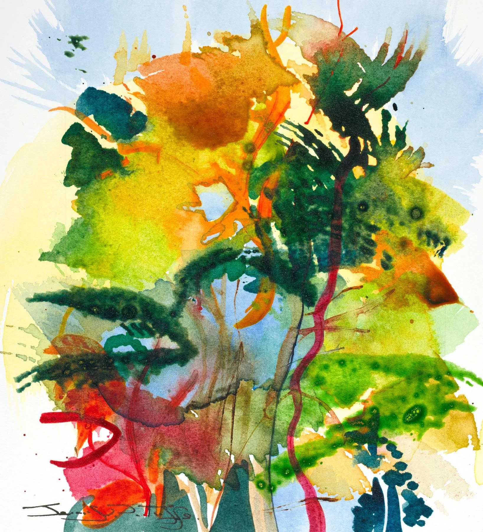 Dawnlight on Trees 2   18 x 16 cm