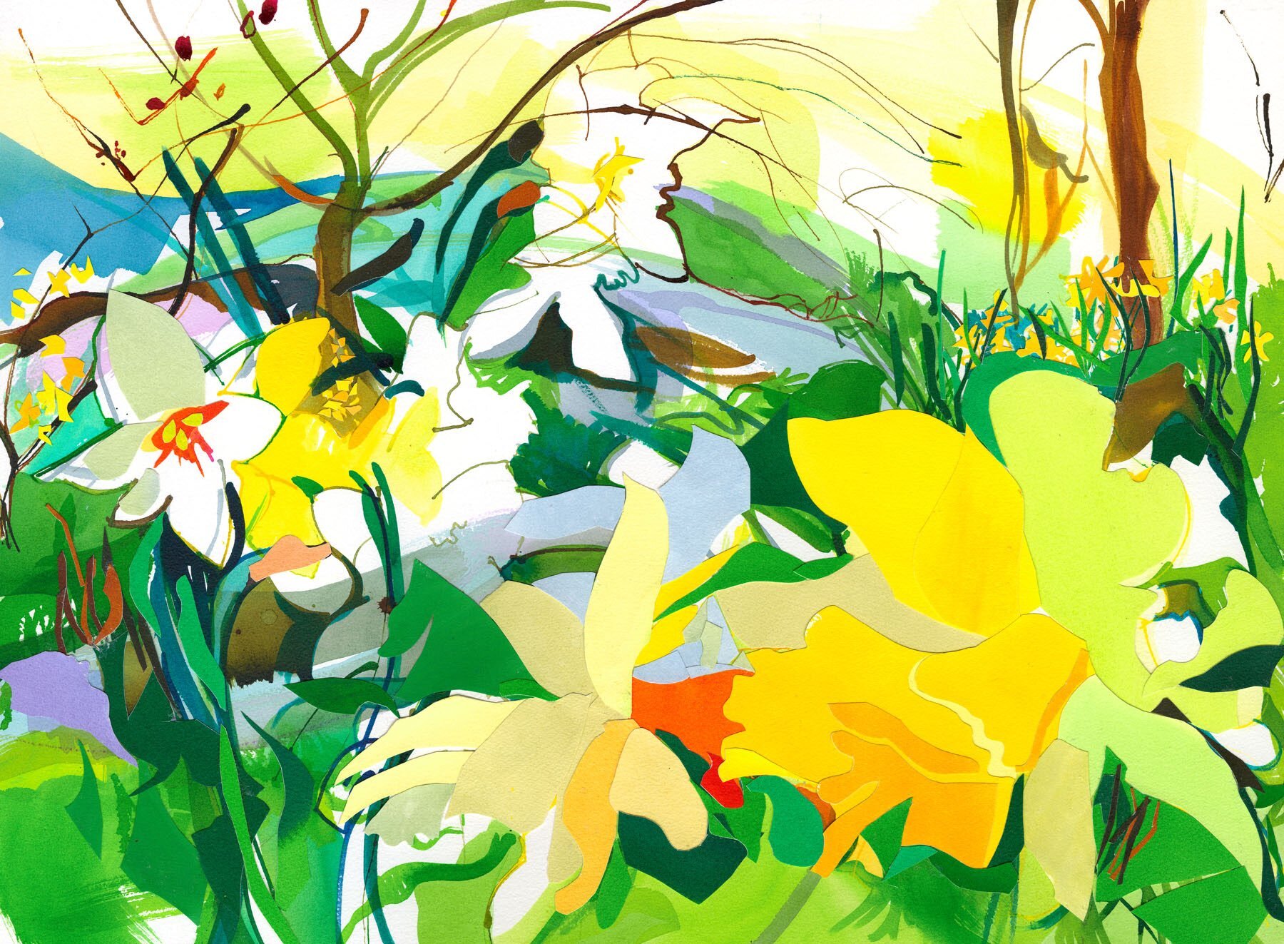 Beside the Pond   50 x 68 cm